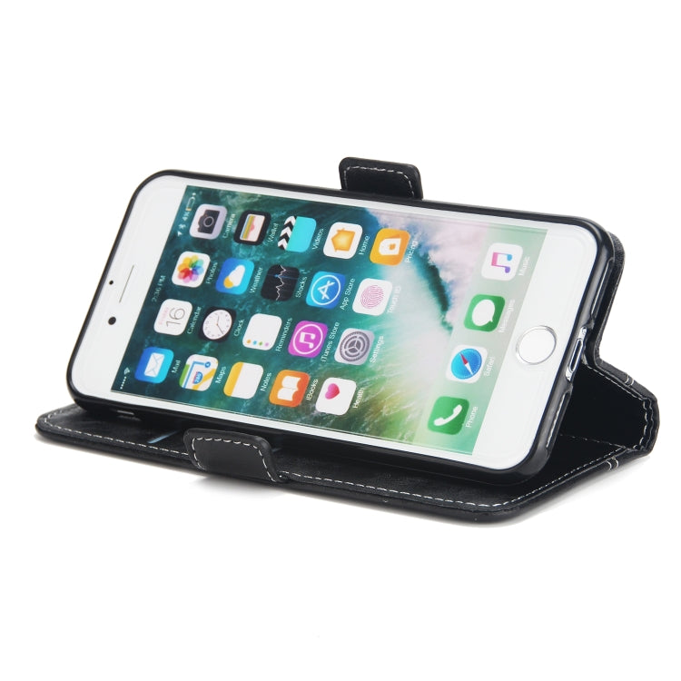 For iPhone SE 2020 & 8 & 7 Retro Texture Contrast Color Splicing Horizontal Flip TPU + PU Leather Case with Card Slots & Holder & Wallet