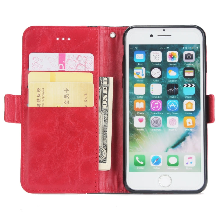 For iPhone SE 2020 & 8 & 7 Retro Texture Contrast Color Splicing Horizontal Flip TPU + PU Leather Case with Card Slots & Holder & Wallet