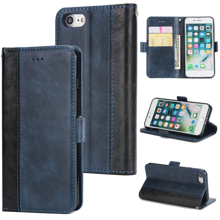 For iPhone SE 2020 & 8 & 7 Retro Texture Contrast Color Splicing Horizontal Flip TPU + PU Leather Case with Card Slots & Holder & Wallet