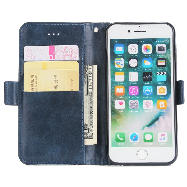 For iPhone SE 2020 & 8 & 7 Retro Texture Contrast Color Splicing Horizontal Flip TPU + PU Leather Case with Card Slots & Holder & Wallet