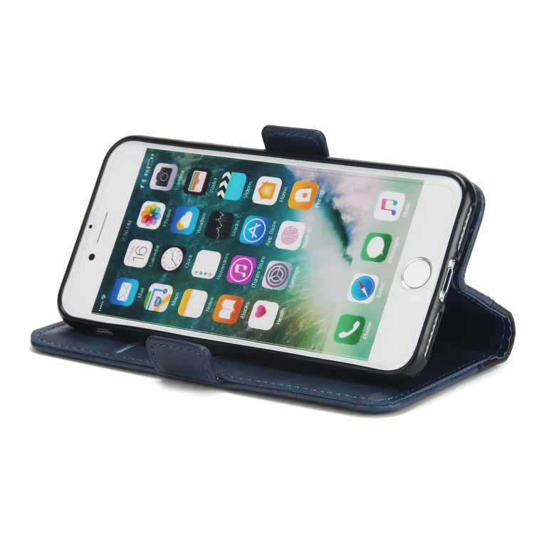 For iPhone SE 2020 & 8 & 7 Retro Texture Contrast Color Splicing Horizontal Flip TPU + PU Leather Case with Card Slots & Holder & Wallet