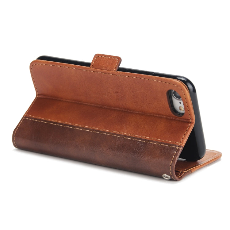 For iPhone SE 2020 & 8 & 7 Retro Texture Contrast Color Splicing Horizontal Flip TPU + PU Leather Case with Card Slots & Holder & Wallet