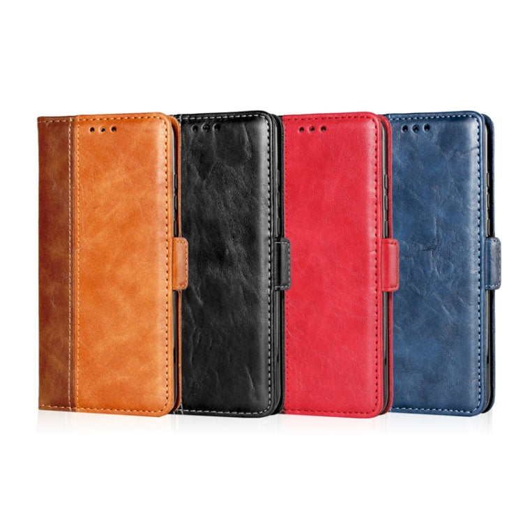 For iPhone SE 2020 & 8 & 7 Retro Texture Contrast Color Splicing Horizontal Flip TPU + PU Leather Case with Card Slots & Holder & Wallet