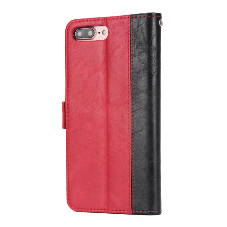 For iPhone 8 Plus & 7 Plus Retro Texture Contrast Color Splicing Horizontal Flip TPU + PU Leather Case with Card Slots & Holder & Wallet