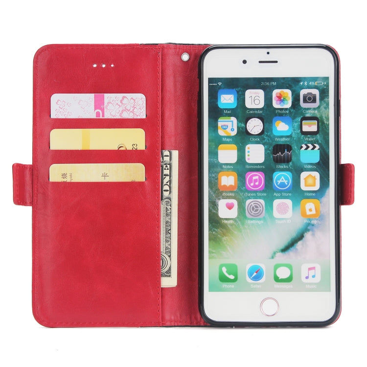For iPhone 8 Plus & 7 Plus Retro Texture Contrast Color Splicing Horizontal Flip TPU + PU Leather Case with Card Slots & Holder & Wallet