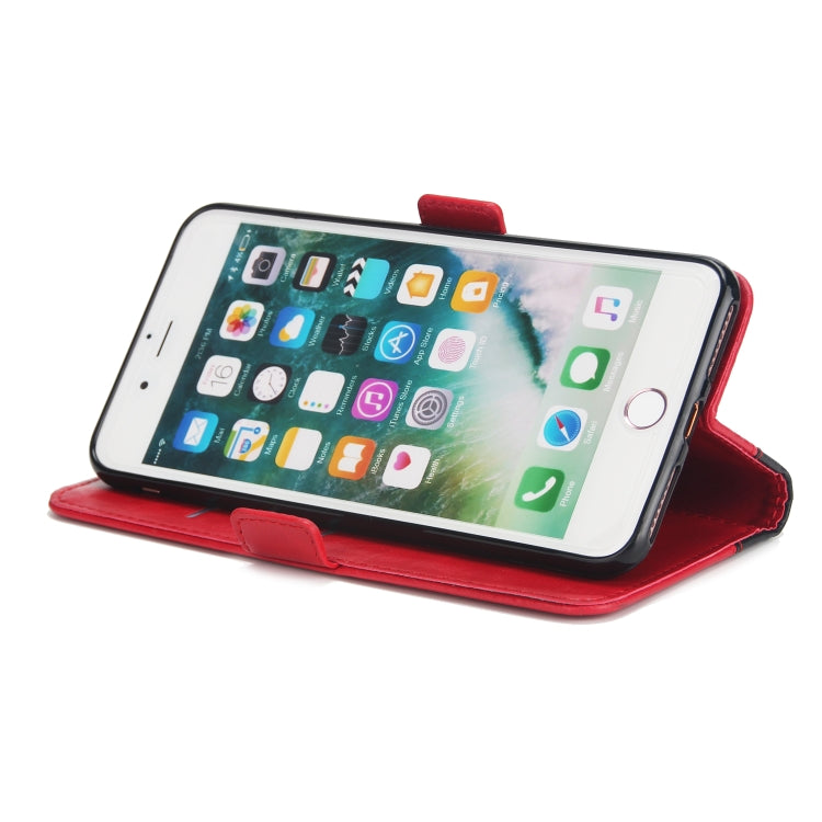 For iPhone 8 Plus & 7 Plus Retro Texture Contrast Color Splicing Horizontal Flip TPU + PU Leather Case with Card Slots & Holder & Wallet