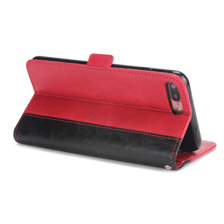 For iPhone 8 Plus & 7 Plus Retro Texture Contrast Color Splicing Horizontal Flip TPU + PU Leather Case with Card Slots & Holder & Wallet