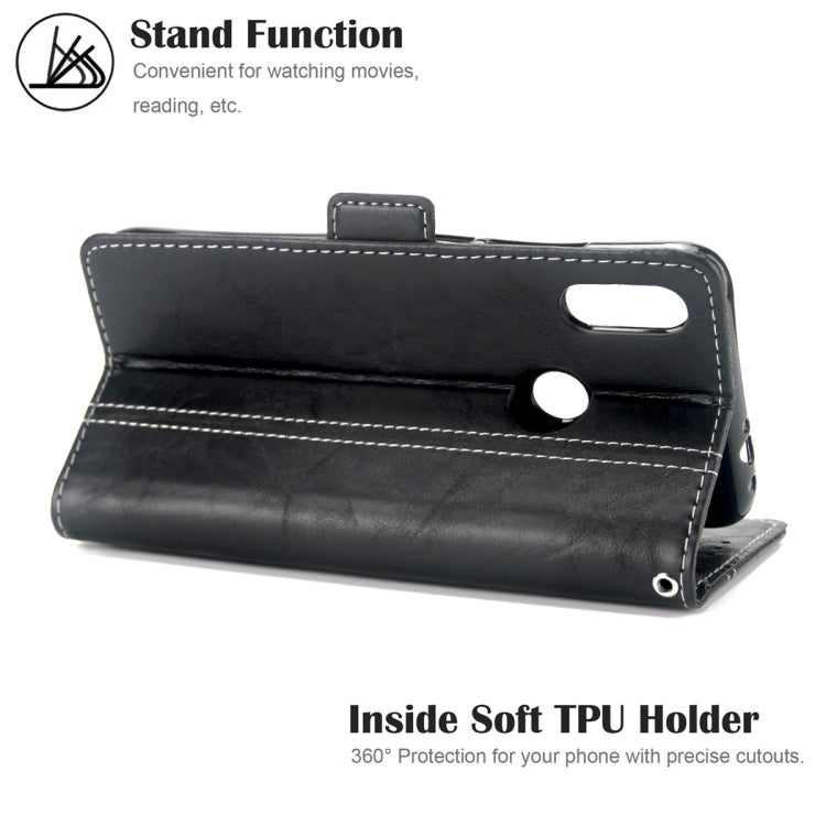 For Xiaomi Redmi Note 7 Retro Texture Contrast Color Splicing Horizontal Flip TPU + PU Leather Case with Card Slots & Holder & Wallet