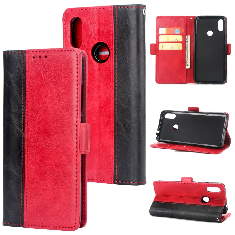 For Xiaomi Redmi Note 7 Retro Texture Contrast Color Splicing Horizontal Flip TPU + PU Leather Case with Card Slots & Holder & Wallet