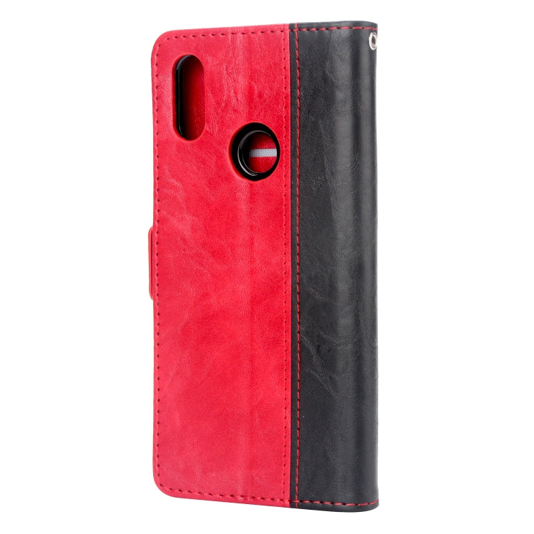 For Xiaomi Redmi Note 7 Retro Texture Contrast Color Splicing Horizontal Flip TPU + PU Leather Case with Card Slots & Holder & Wallet