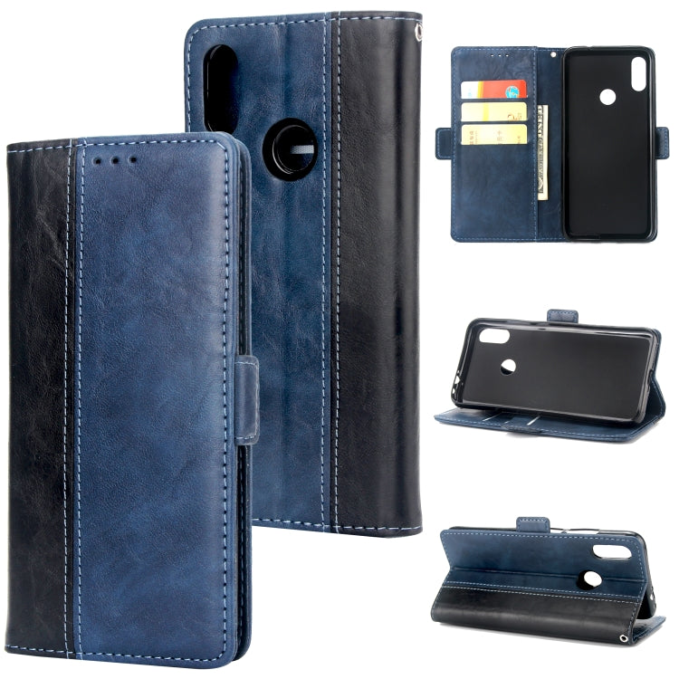 For Xiaomi Redmi Note 7 Retro Texture Contrast Color Splicing Horizontal Flip TPU + PU Leather Case with Card Slots & Holder & Wallet