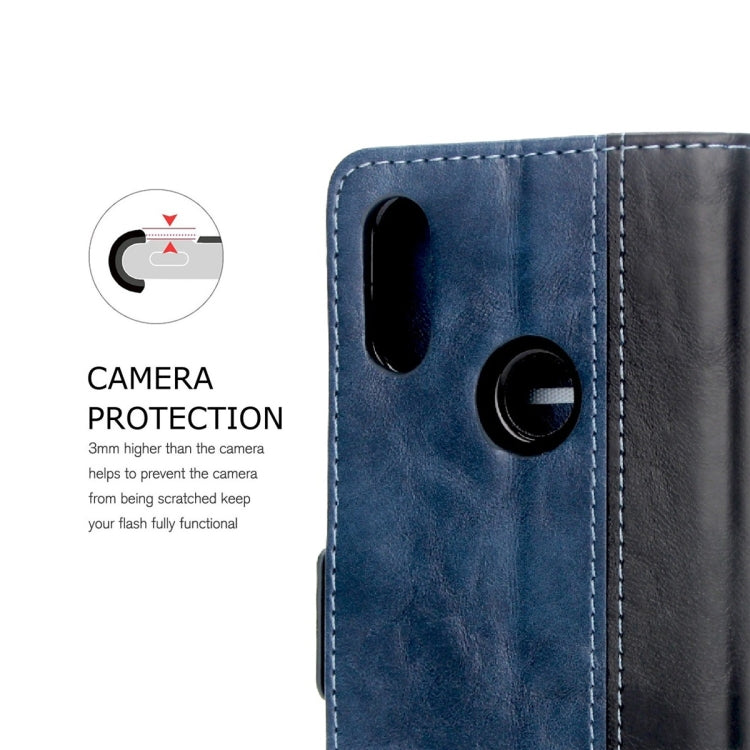 For Xiaomi Redmi Note 7 Retro Texture Contrast Color Splicing Horizontal Flip TPU + PU Leather Case with Card Slots & Holder & Wallet