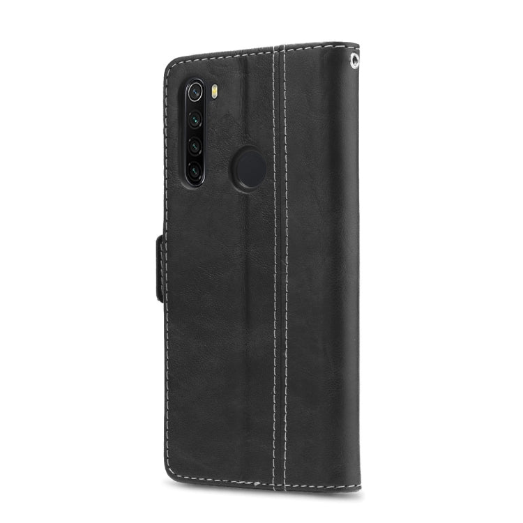 For Xiaomi Redmi Note 8 Retro Texture Contrast Color Splicing Horizontal Flip TPU + PU Leather Case with Card Slots & Holder & Wallet