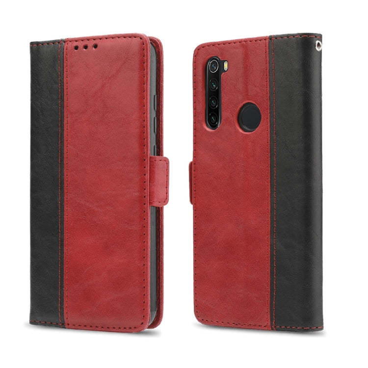 For Xiaomi Redmi Note 8 Retro Texture Contrast Color Splicing Horizontal Flip TPU + PU Leather Case with Card Slots & Holder & Wallet