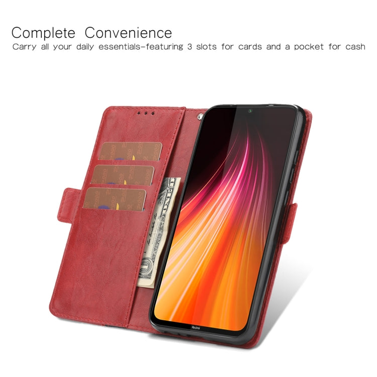 For Xiaomi Redmi Note 8 Retro Texture Contrast Color Splicing Horizontal Flip TPU + PU Leather Case with Card Slots & Holder & Wallet