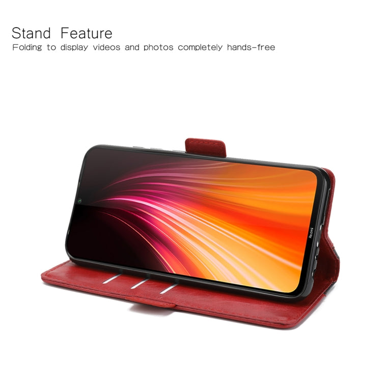 For Xiaomi Redmi Note 8 Retro Texture Contrast Color Splicing Horizontal Flip TPU + PU Leather Case with Card Slots & Holder & Wallet