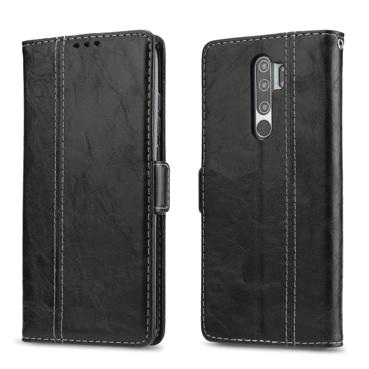 For Xiaomi Redmi Note 8 Pro Retro Texture Contrast Color Splicing Horizontal Flip TPU + PU Leather Case with Card Slots & Holder & Wallet