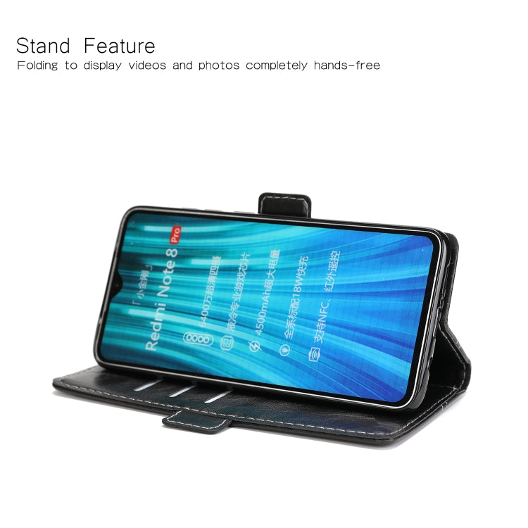 For Xiaomi Redmi Note 8 Pro Retro Texture Contrast Color Splicing Horizontal Flip TPU + PU Leather Case with Card Slots & Holder & Wallet