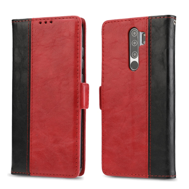 For Xiaomi Redmi Note 8 Pro Retro Texture Contrast Color Splicing Horizontal Flip TPU + PU Leather Case with Card Slots & Holder & Wallet