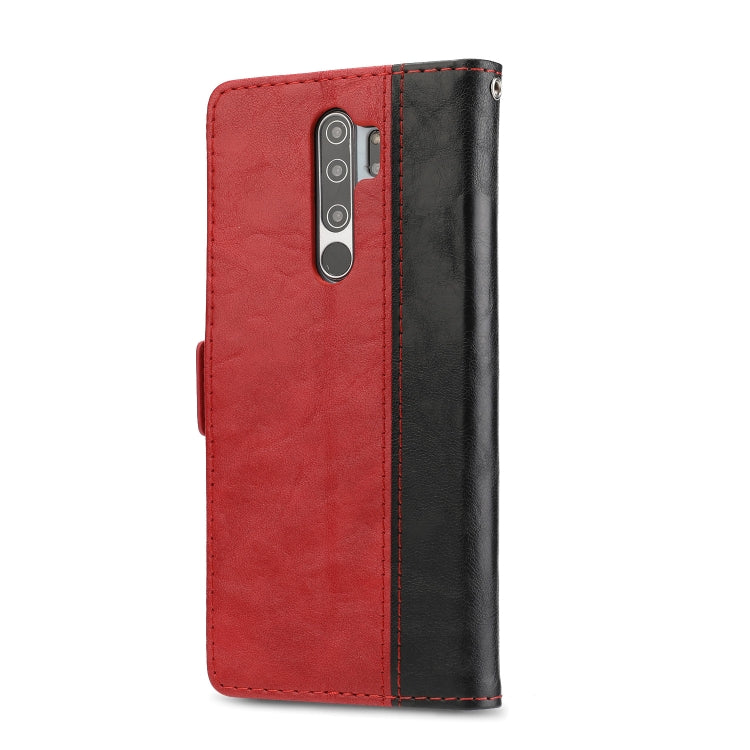 For Xiaomi Redmi Note 8 Pro Retro Texture Contrast Color Splicing Horizontal Flip TPU + PU Leather Case with Card Slots & Holder & Wallet