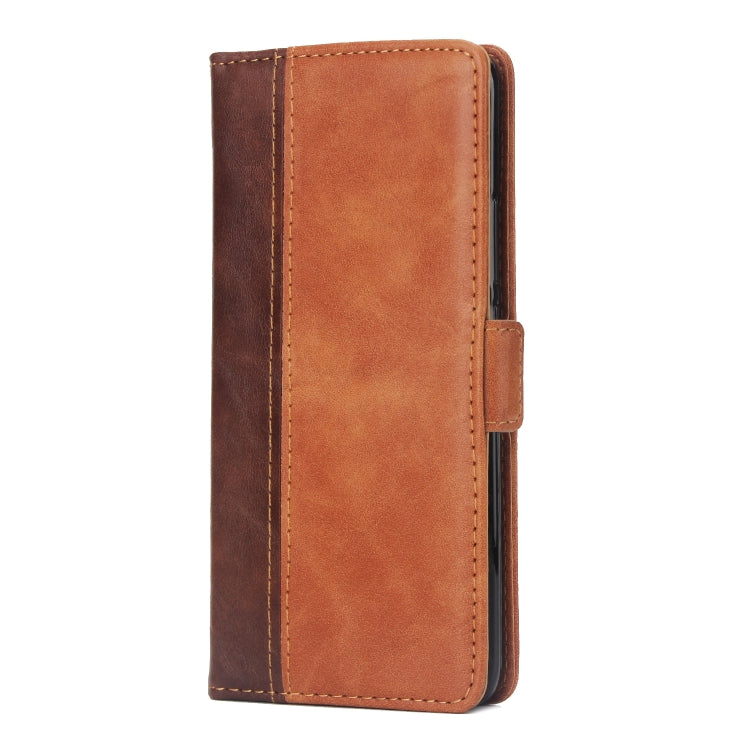 For Xiaomi Redmi Note 8 Pro Retro Texture Contrast Color Splicing Horizontal Flip TPU + PU Leather Case with Card Slots & Holder & Wallet