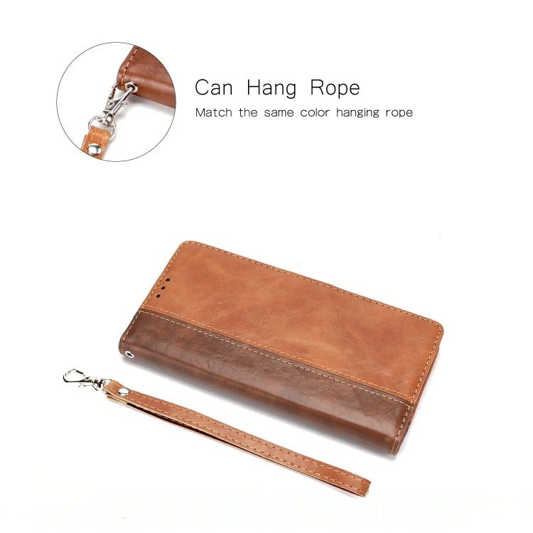 For Xiaomi Redmi Note 8 Pro Retro Texture Contrast Color Splicing Horizontal Flip TPU + PU Leather Case with Card Slots & Holder & Wallet