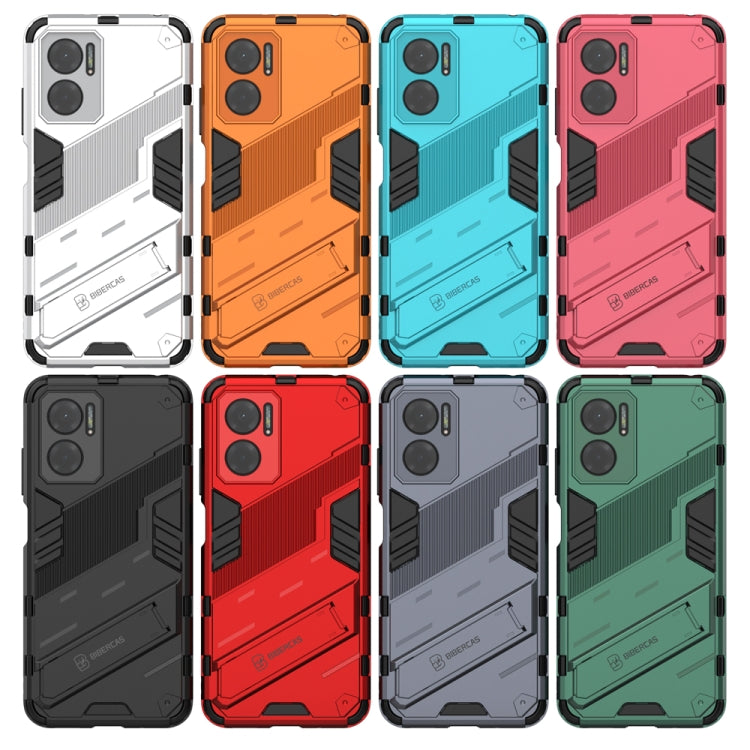 For Xiaomi Redmi Note 11E 5G China Punk Armor 2 in 1 PC + TPU Shockproof Phone Case with Invisible Holder