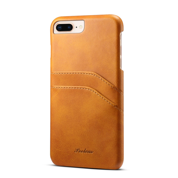 For iPhone 8 Plus & 7 Plus peelcas Shockproof TPU + PU Protective Case with Card Slots