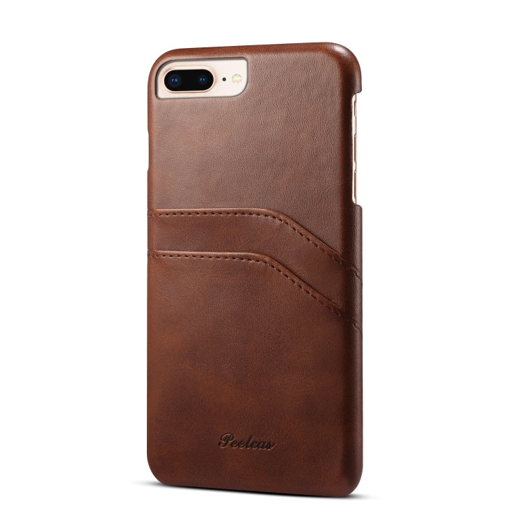 For iPhone 8 Plus & 7 Plus peelcas Shockproof TPU + PU Protective Case with Card Slots
