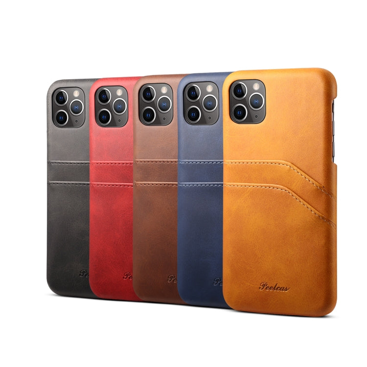 For iPhone 11 Pro Max peelcas Shockproof TPU + PU Protective Case with Card Slots