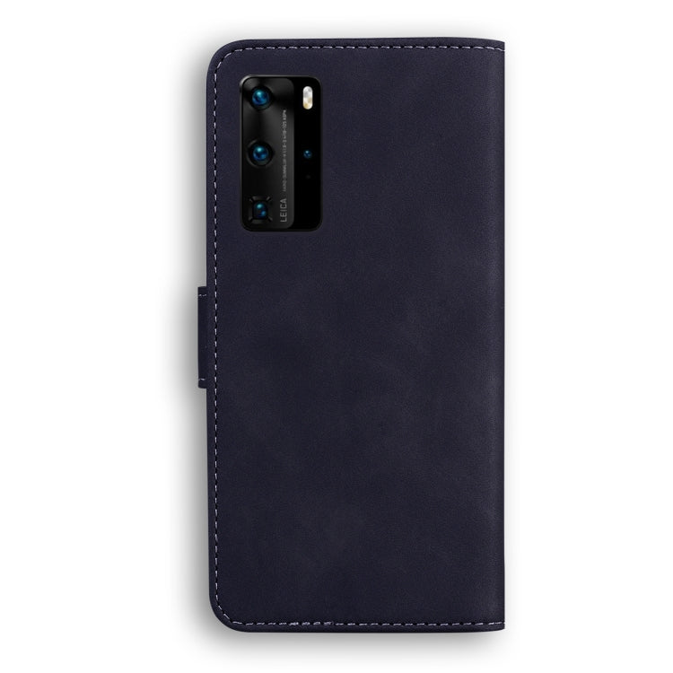 For Huawei P40 Pro Skin Feel Pure Color Flip Leather Phone Case