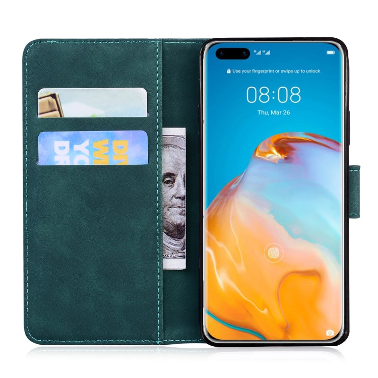 For Huawei P40 Pro Skin Feel Pure Color Flip Leather Phone Case