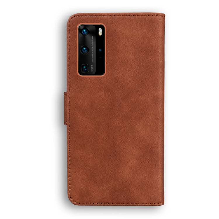 For Huawei P40 Pro Skin Feel Pure Color Flip Leather Phone Case