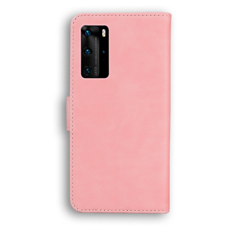 For Huawei P40 Pro Skin Feel Pure Color Flip Leather Phone Case