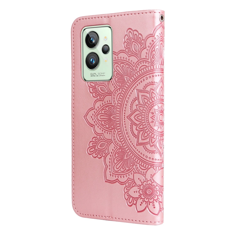 For OPPO Realme GT2 Pro 7-petal Flowers Embossing Pattern Horizontal Flip Leather Case