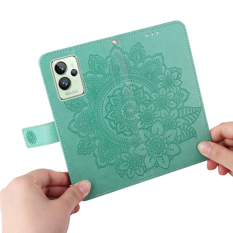 For OPPO Realme GT2 Pro 7-petal Flowers Embossing Pattern Horizontal Flip Leather Case