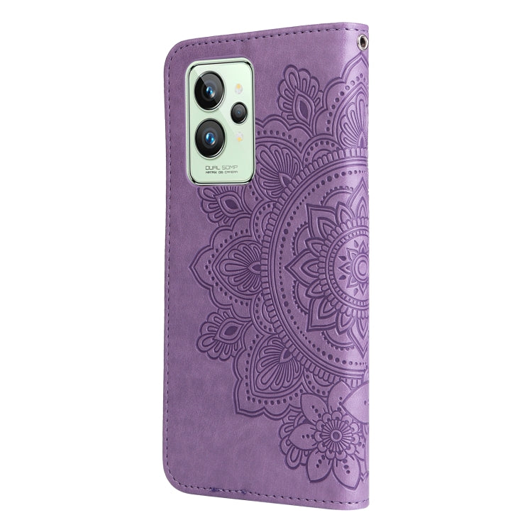 For OPPO Realme GT2 Pro 7-petal Flowers Embossing Pattern Horizontal Flip Leather Case