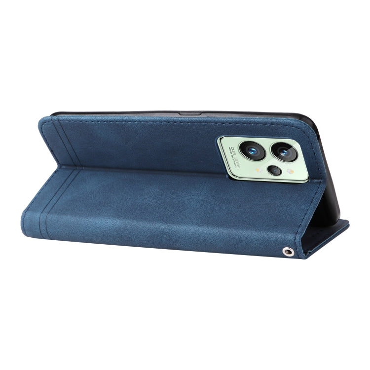 For OPPO Realme GT2 Pro Skin Feel Life Tree Metal Button Horizontal Flip Leather Case