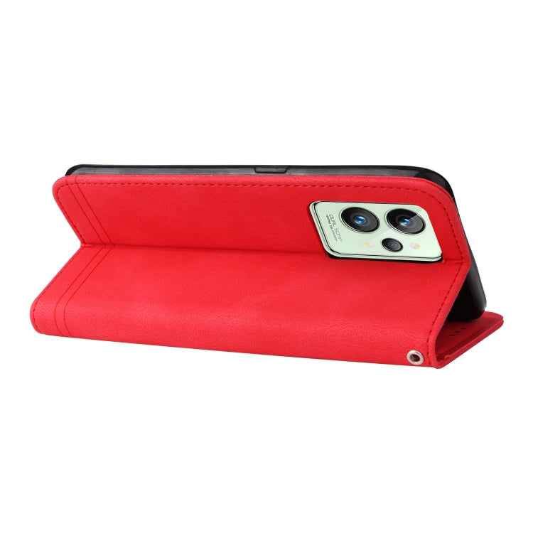 For OPPO Realme GT2 Pro Skin Feel Life Tree Metal Button Horizontal Flip Leather Case