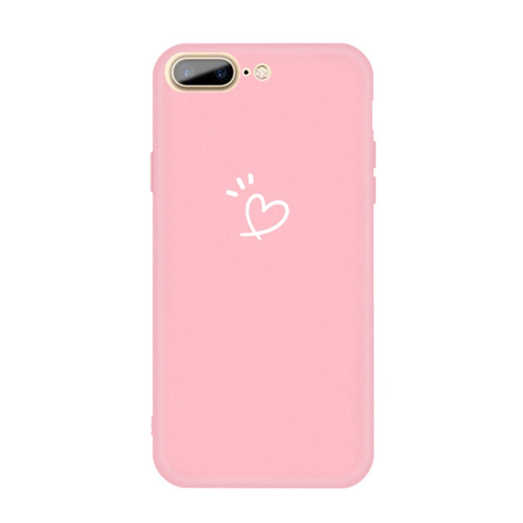 For iPhone 8 Plus / 7 Plus Three Dots Love-heart Pattern Colorful Frosted TPU Phone Protective Case