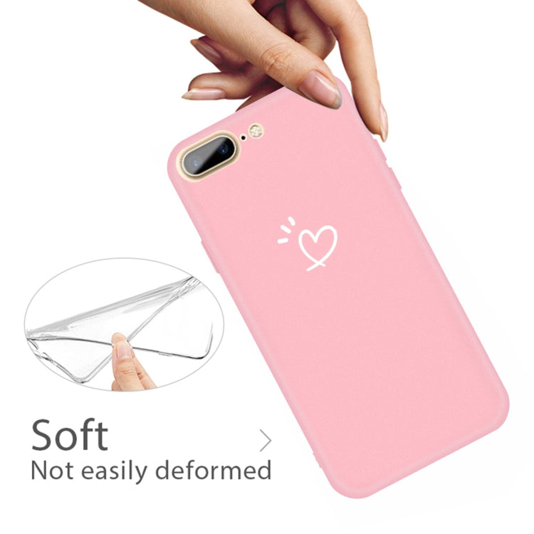For iPhone 8 Plus / 7 Plus Three Dots Love-heart Pattern Colorful Frosted TPU Phone Protective Case