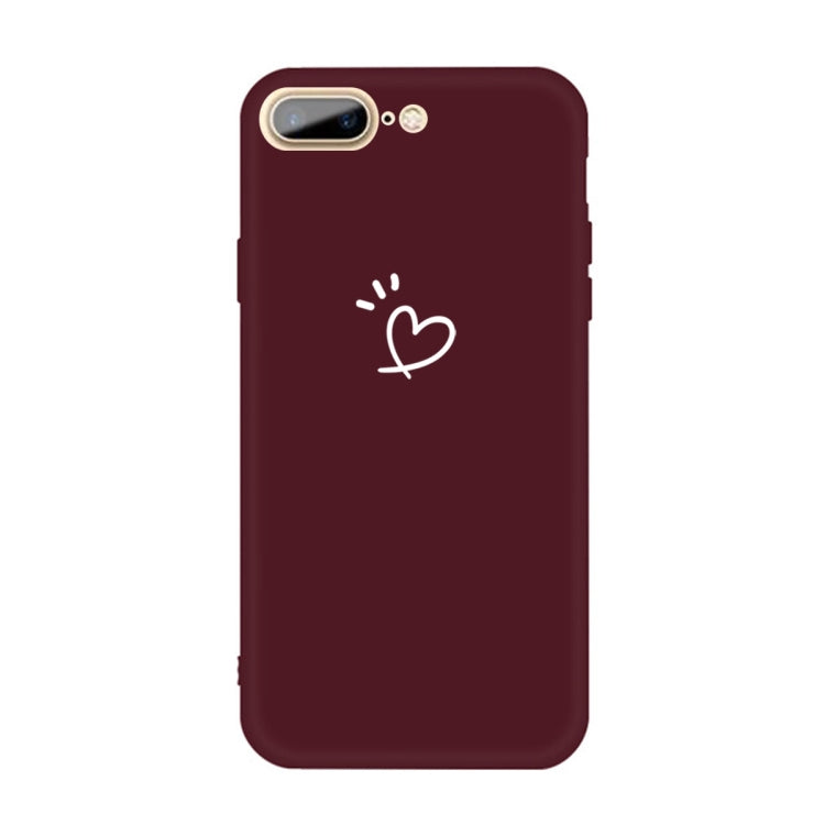 For iPhone 8 Plus / 7 Plus Three Dots Love-heart Pattern Colorful Frosted TPU Phone Protective Case