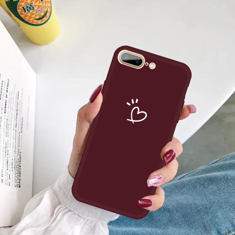 For iPhone 8 Plus / 7 Plus Three Dots Love-heart Pattern Colorful Frosted TPU Phone Protective Case