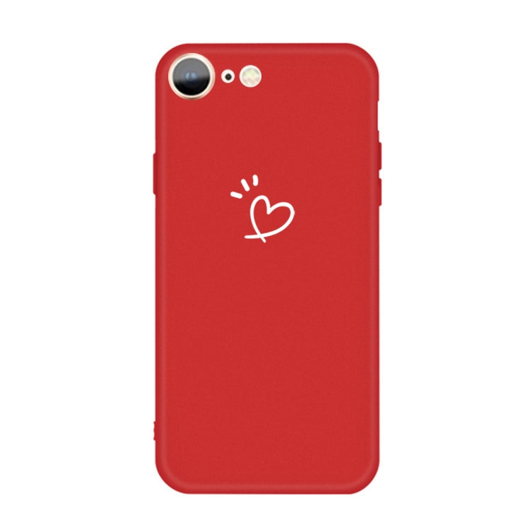 For iPhone SE 2022 / SE 2020 / 8 / 7 Three Dots Love-heart Pattern Colorful Frosted TPU Phone Protective Case