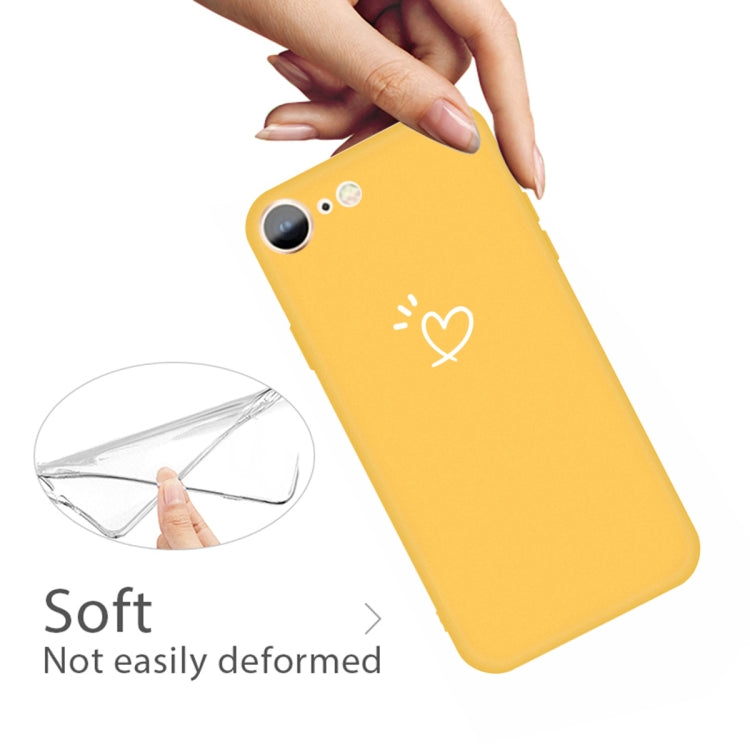 For iPhone SE 2022 / SE 2020 / 8 / 7 Three Dots Love-heart Pattern Colorful Frosted TPU Phone Protective Case