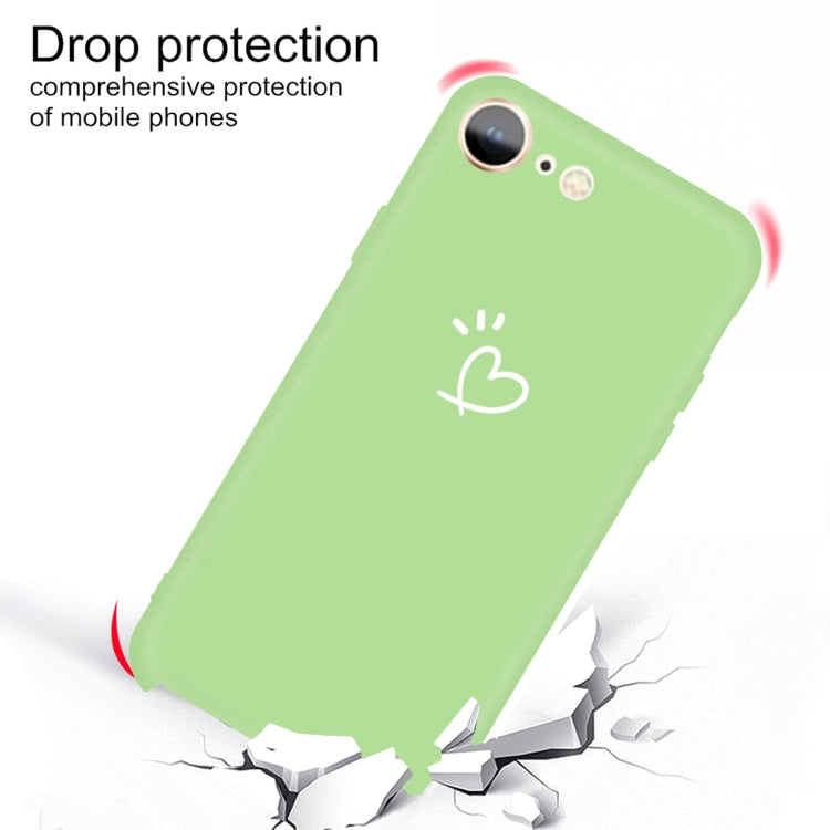 For iPhone SE 2022 / SE 2020 / 8 / 7 Three Dots Love-heart Pattern Colorful Frosted TPU Phone Protective Case