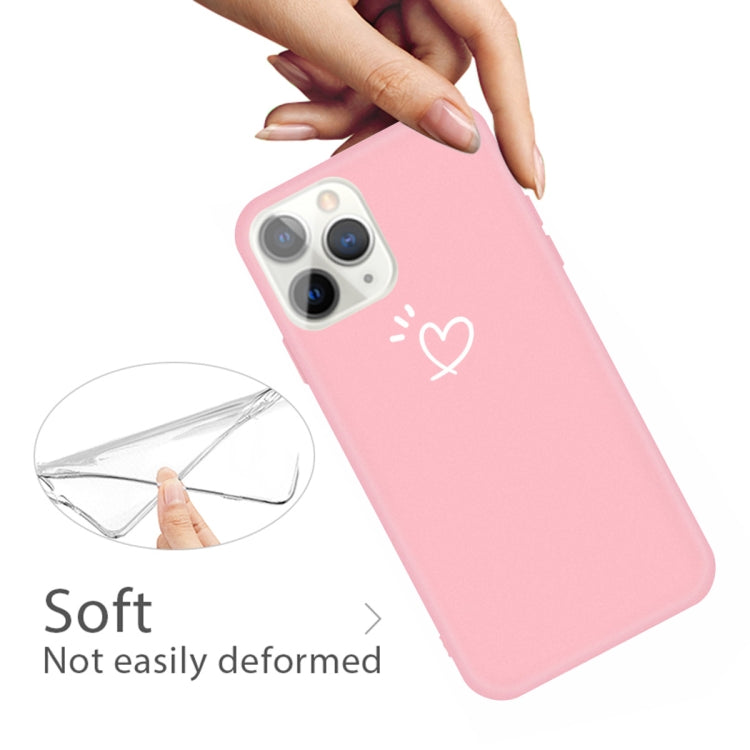 For iPhone 11 Pro Three Dots Love-heart Pattern Colorful Frosted TPU Phone Protective Case