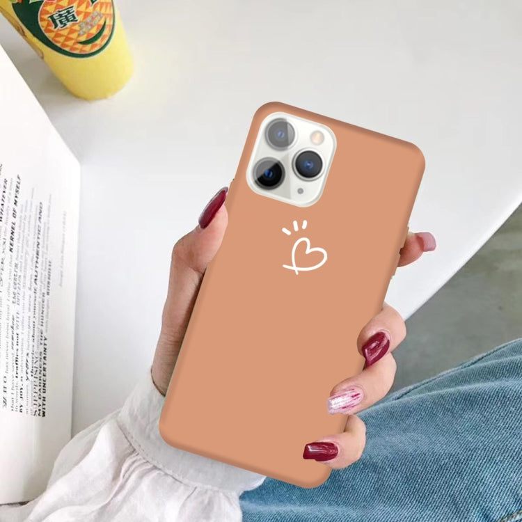 For iPhone 11 Pro Three Dots Love-heart Pattern Colorful Frosted TPU Phone Protective Case