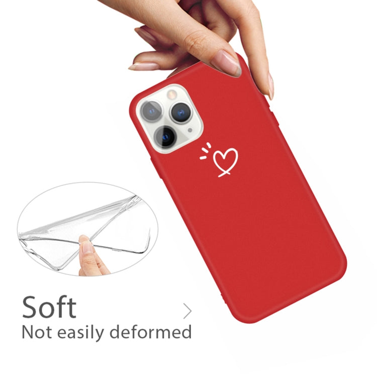 For iPhone 11 Pro Max Three Dots Love-heart Pattern Colorful Frosted TPU Phone Protective Case