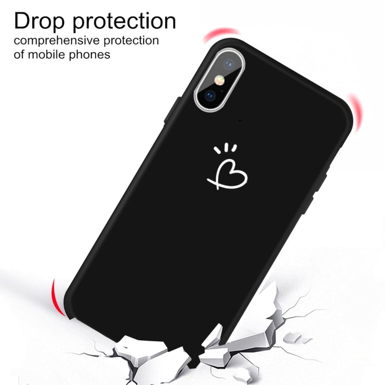 For iPhone X / XS Three Dots Love-heart Pattern Colorful Frosted TPU Phone Protective Case